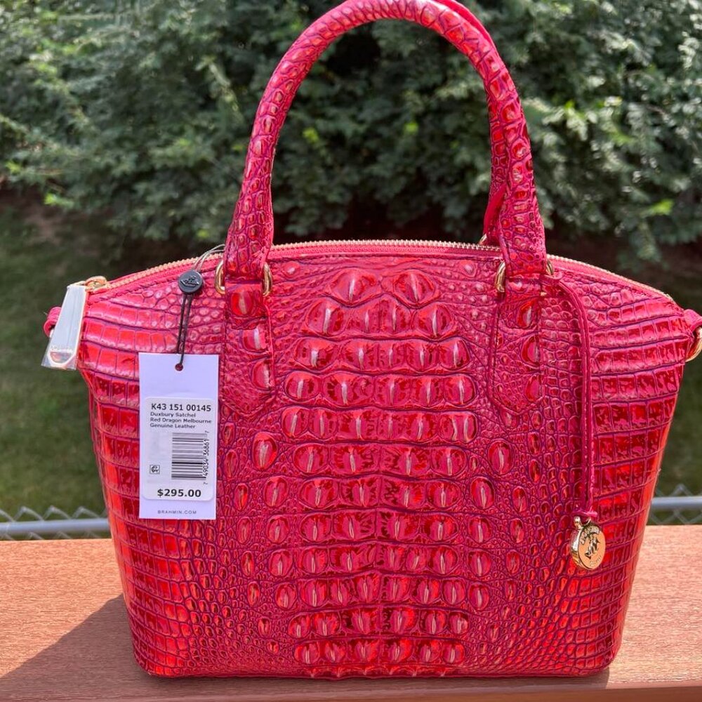 BRAHMIN RED DRAGON Melbourne Iridescent Duxbury Handbag